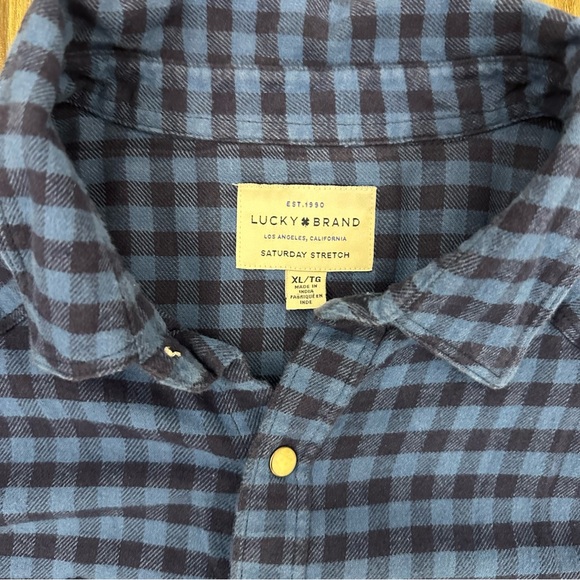 Lucky Brand Blue Checkered Flannel - Picture 4 of 5